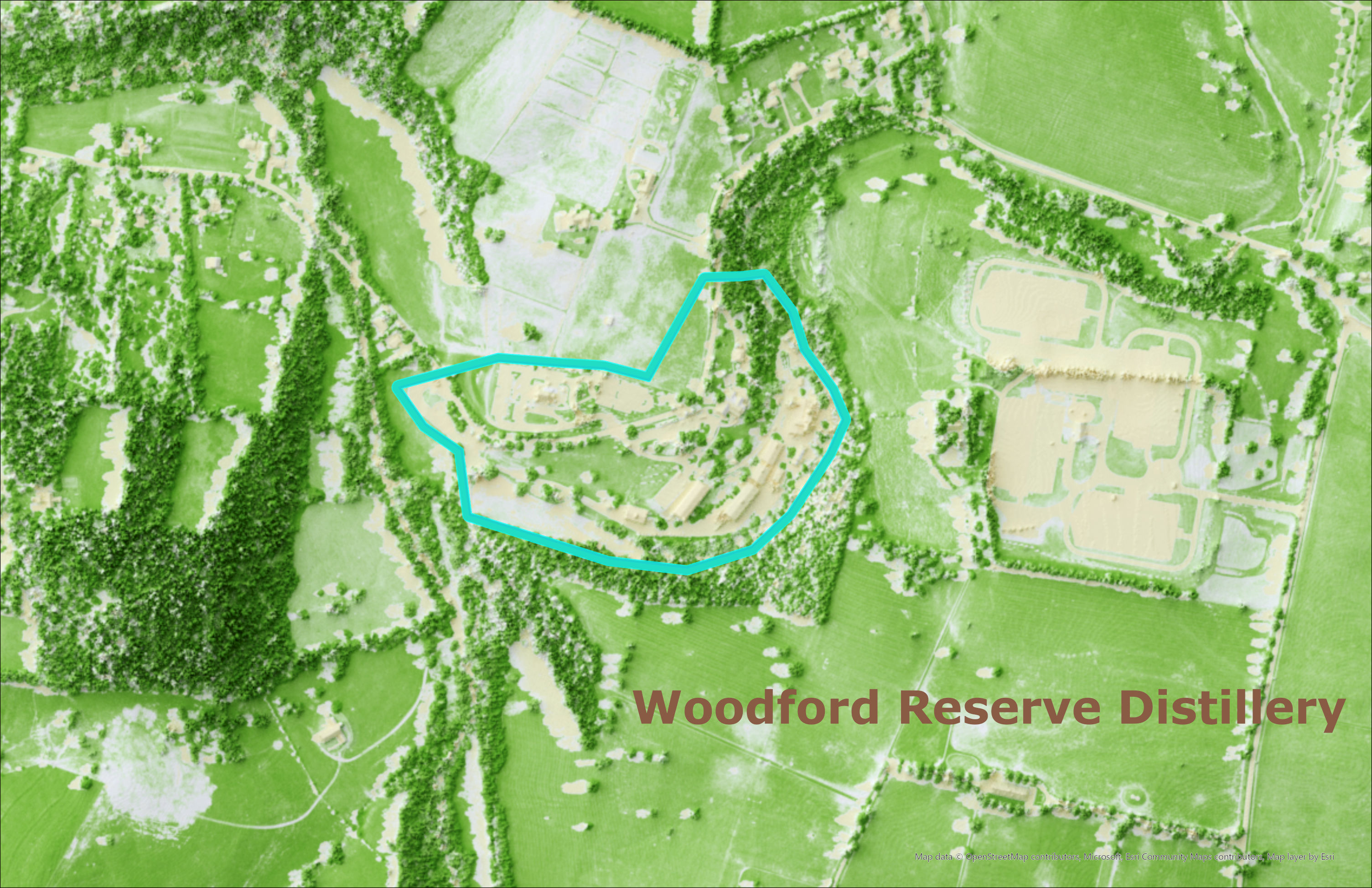 Map of Woodford Reserve Distillery